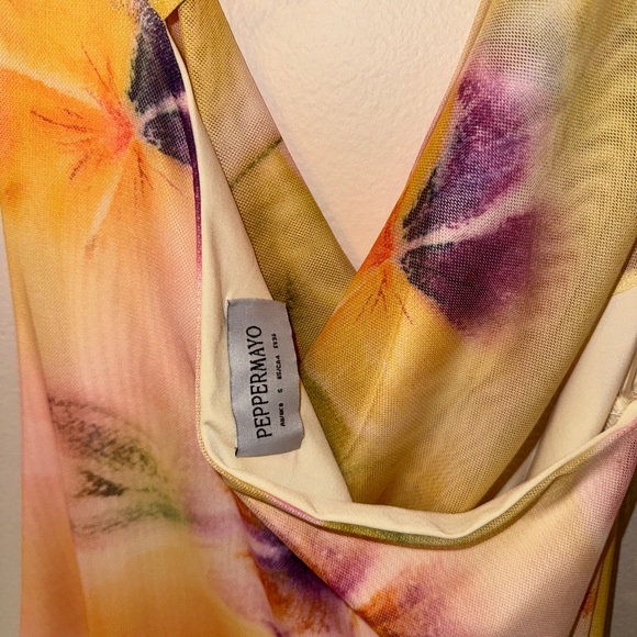 Peppermayo Exclusive - Bohemian Bliss Mesh Mini Dress - Sunburst Floral - Picture 6 of 6